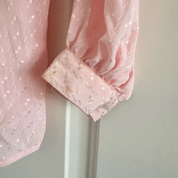 NILANI NWT Vintage Woman’s Pink Diamond Embroidered JewelryCollar Blouse-Size 10 - Picture 7 of 12